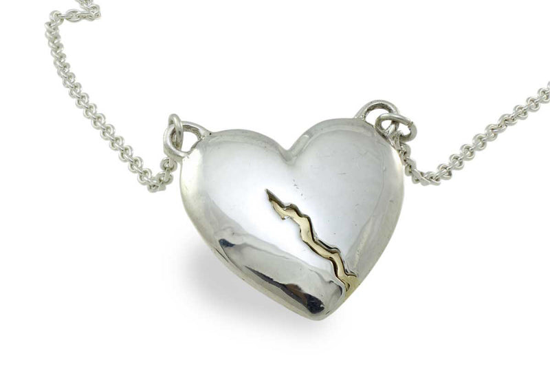 Personalized Two Piece Broken Heart Silver Necklace, Unique Split Heart  Matching Couple's Pendant Set, Necklace, Personalized name pendant for  couples